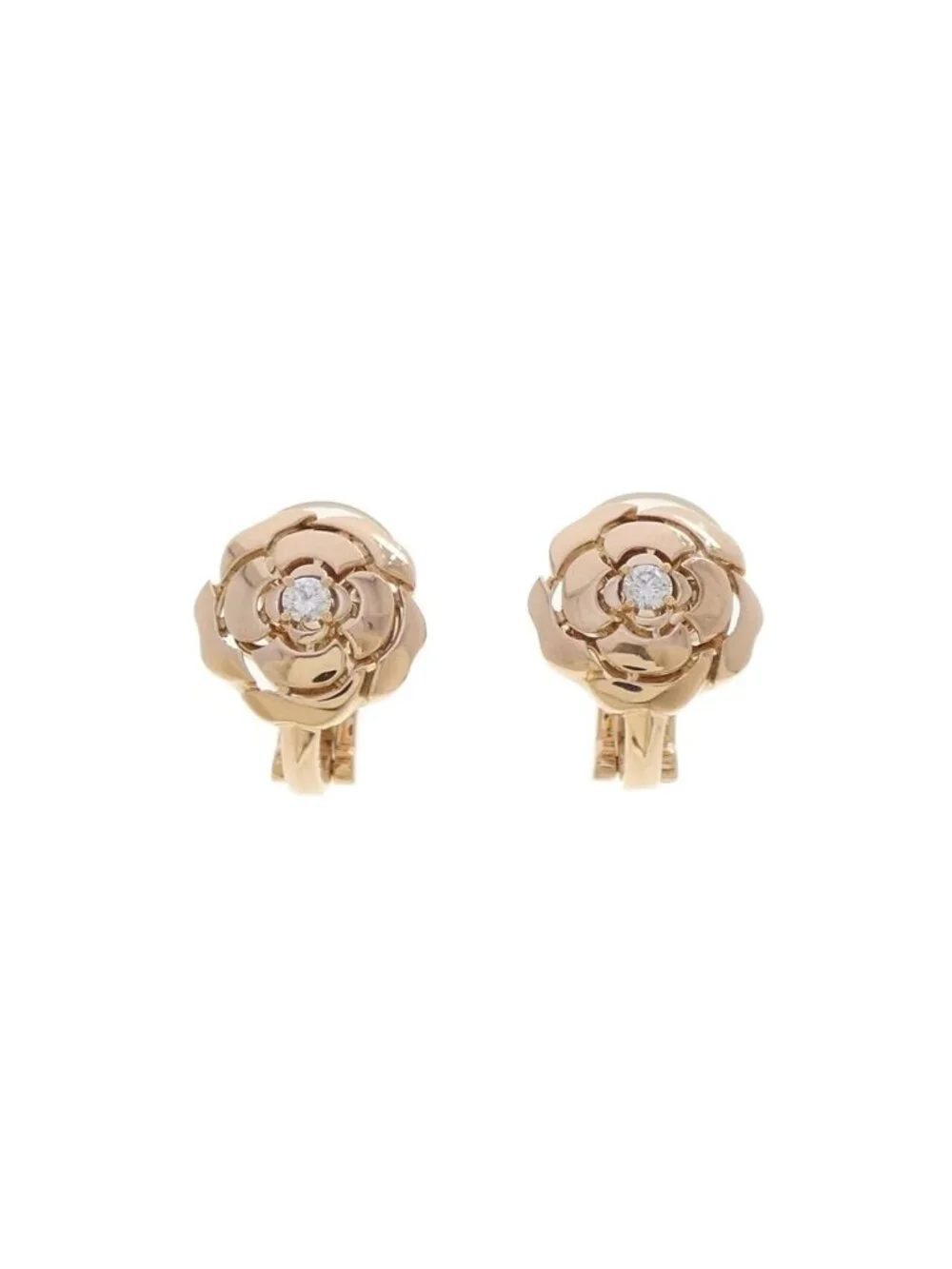 Chanel Camellia Earrings Gold